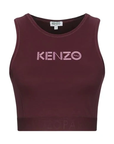 Shop Kenzo Woman Tank Top Burgundy Size M Cotton, Elastane In Red