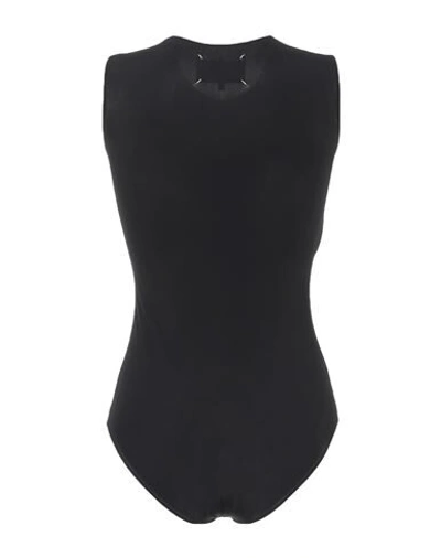 Shop Maison Margiela Woman Top Black Size 2 Polyamide, Elastane