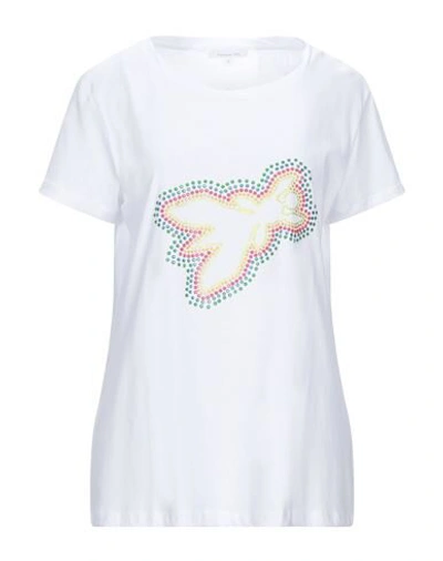 Shop Patrizia Pepe Woman T-shirt White Size 1 Cotton, Glass