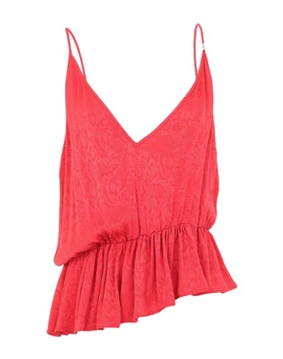 Shop Just Cavalli Woman Top Red Size 4 Viscose