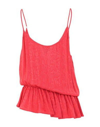 Shop Just Cavalli Woman Top Red Size 4 Viscose