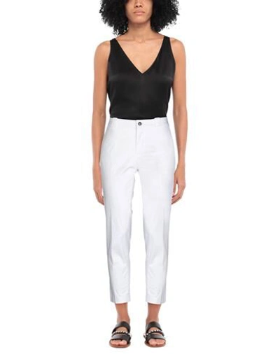 Shop Berwich Woman Pants White Size 8 Cotton, Elastane