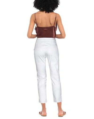 Shop Napapijri Woman Pants White Size 10 Cotton, Elastane