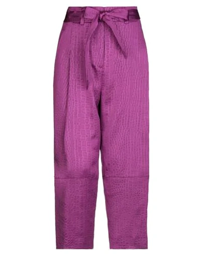Shop Manila Grace Casual Pants In Purple