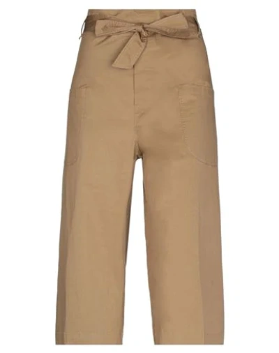 Shop Semicouture Woman Pants Camel Size 6 Cotton, Elastane In Beige