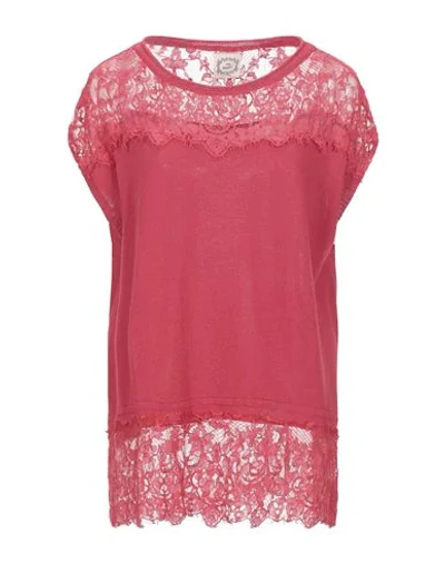 Shop Pink Memories Woman Sweater Red Size 4 Viscose, Linen, Polyamide, Cotton