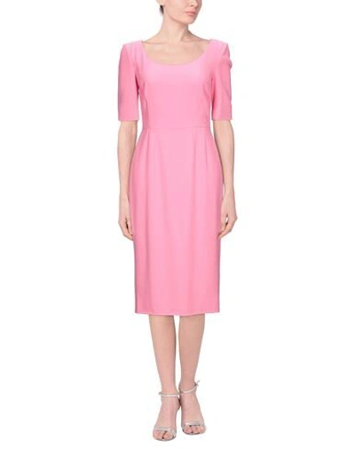 Shop Dolce & Gabbana Woman Midi Dress Pink Size 8 Viscose, Acetate, Elastane