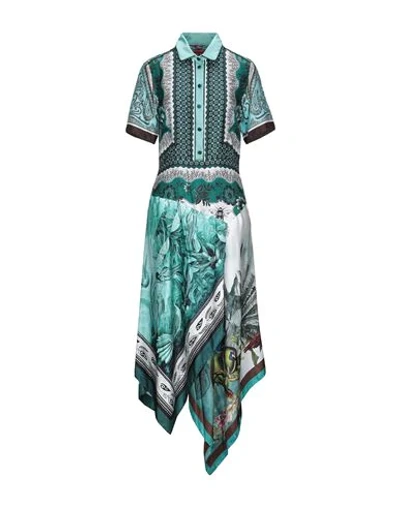 Shop F.r.s For Restless Sleepers F. R.s. For Restless Sleepers Woman Midi Dress Emerald Green Size S Silk