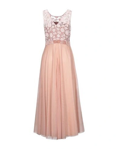 Shop D-exterior D. Exterior Woman Maxi Dress Blush Size 8 Polyester, Metallic Polyester, Cotton In Pink