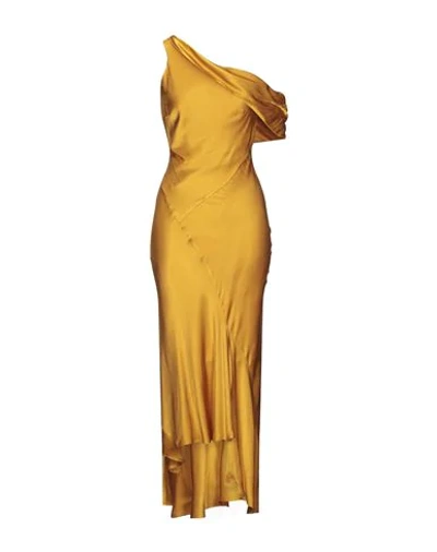 Shop Ainea Long Dresses In Ocher