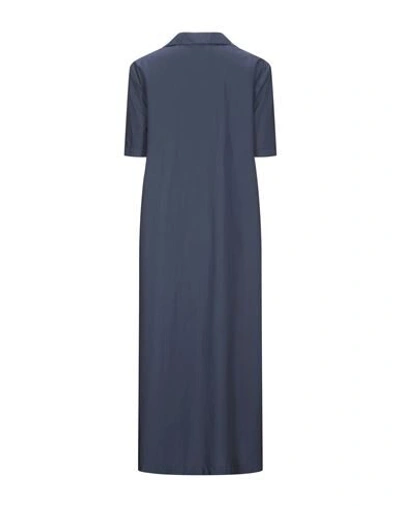 Shop Roberto Collina Woman Midi Dress Midnight Blue Size S Cotton, Silk
