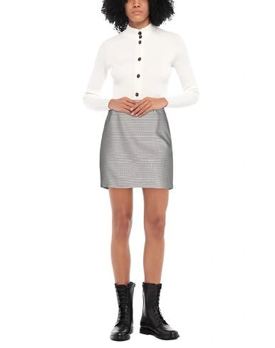 Shop Kaos Woman Mini Skirt Beige Size 2 Acetate, Viscose