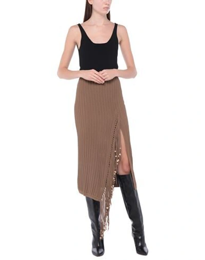 Shop Frankie Morello Midi Skirts In Camel