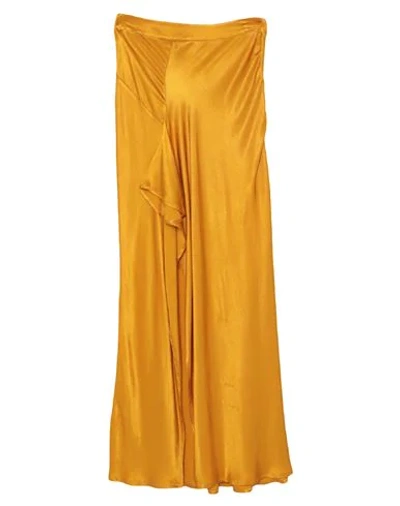 Shop Ainea Long Skirts In Ocher