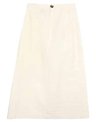Shop Frankie Morello Midi Skirts In Ivory