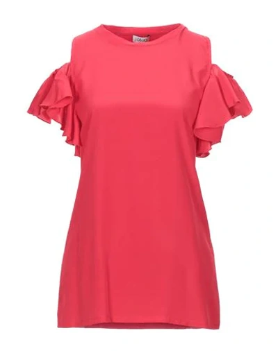 Shop Liu •jo Woman Top Red Size Xs Polyester, Viscose, Elastane