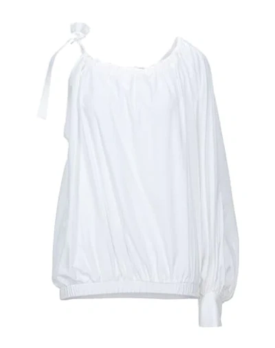 Shop Federica Tosi Woman Top White Size 8 Cotton, Silk
