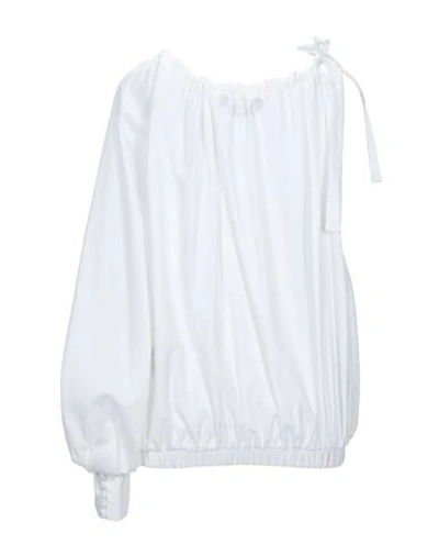 Shop Federica Tosi Woman Top White Size 8 Cotton, Silk