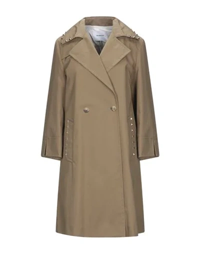 Shop Dondup Woman Overcoat & Trench Coat Khaki Size 8 Cotton, Polyamide In Beige