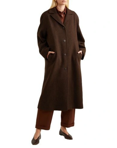 Shop Le 17 Septembre Coat In Dark Brown