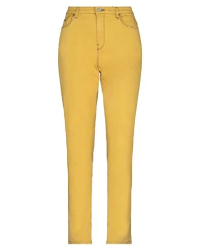Shop Karl Lagerfeld Woman Jeans Ocher Size 26 Cotton, Elastane In Yellow