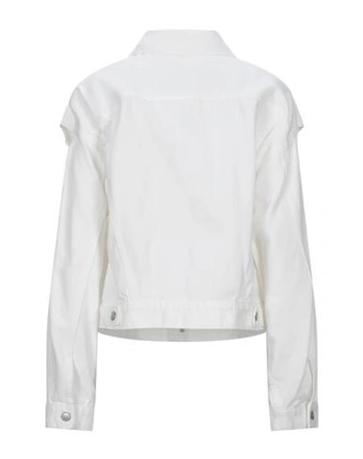 Shop Mm6 Maison Margiela Woman Denim Outerwear White Size 4 Cotton
