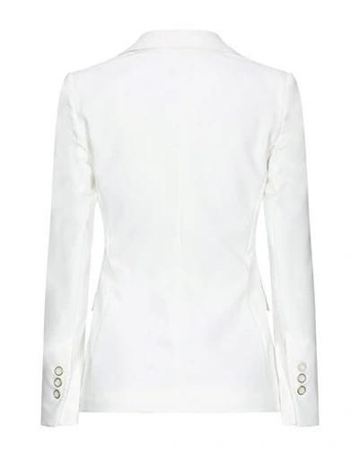 Shop Atos Lombardini Woman Blazer Ivory Size 6 Polyester, Rubber In White