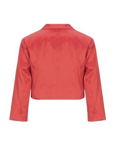 Shop Hanita Woman Blazer Red Size 8 Polyester, Nylon, Elastane