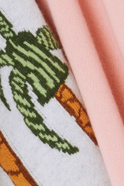 Shop Loewe + Ken Price La Palme Asymmetric Intarsia Wool Cardigan In Pink