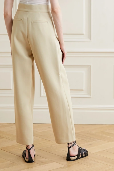 Shop Le 17 Septembre Pleated Wool Tapered Pants In Neutrals