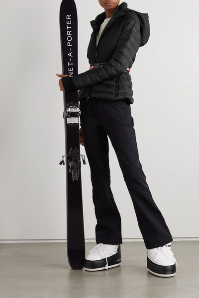 Shop Erin Snow Kat Hooded Belted Quilted Ski Jacket In Black