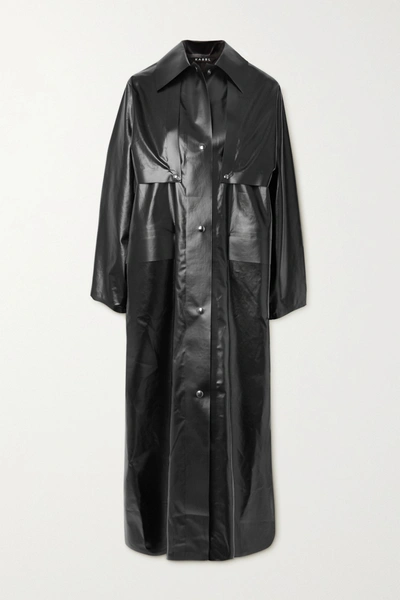 Shop Kassl Editions Reversible Convertible Vinyl Trench Coat In Black