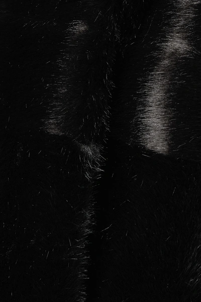 Shop Faz Not Fur Omega Two-tone Faux Fur Coat In Black