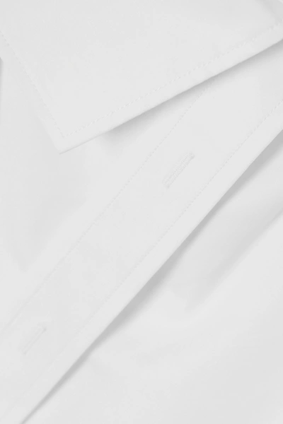 Shop Alexander Wang Asymmetric Cotton-poplin Shirt Dress In White