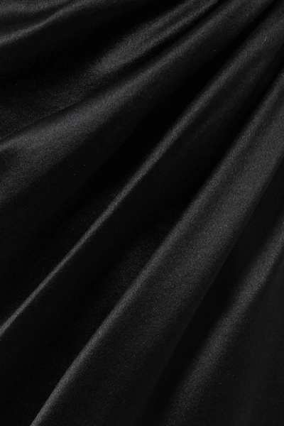 Shop Brandon Maxwell Wrap-effect Stretch-silk And Silk-satin Midi Dress In Black