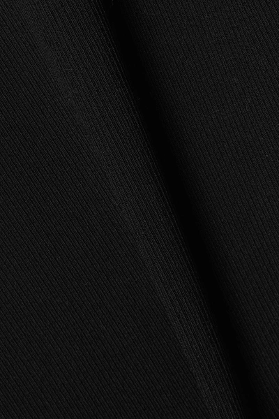 Shop Alexander Wang Asymmetric Chain-embellished Mesh-trimmed Stretch-knit Dress In Black