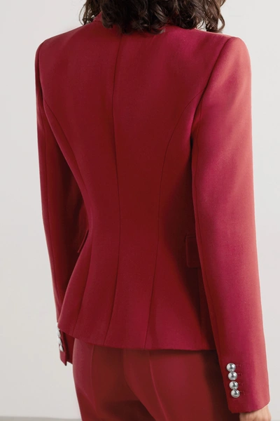 Shop Michael Kors Chain-embellished Wool-twill Blazer In Red