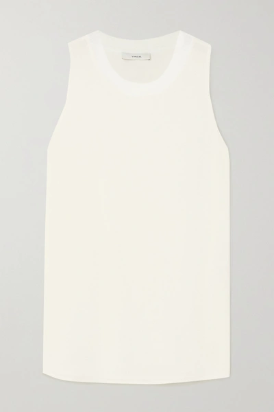 Shop Vince Silk-crepe Tank In White