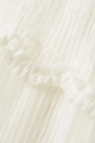 Shop Fendi Ruffled Silk-organza Maxi Dress In Ivory