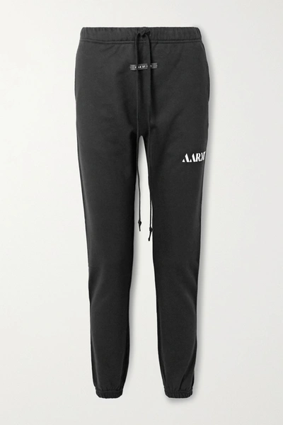 Shop Aarmy + Fear Of God Cotton-jersey Track Pants In Black