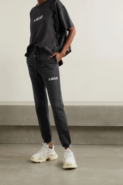 Shop Aarmy + Fear Of God Cotton-jersey Track Pants In Black