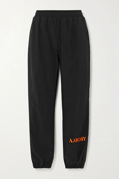 Shop Aarmy Embroidered Shell Track Pants In Black