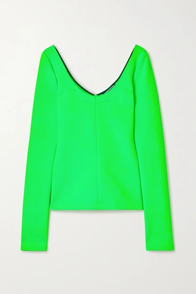 Shop Kwaidan Editions Neon Stretch-knit Top In Green