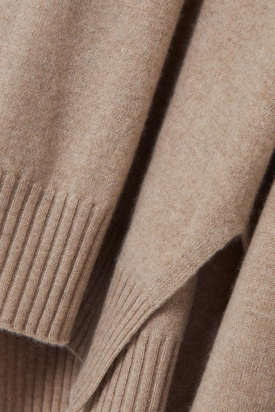 Shop Loulou Studio Spando Tie-detailed Mélange Cashmere Sweater In Beige