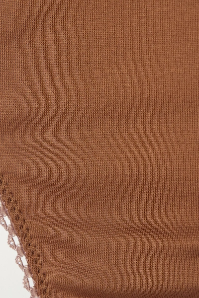 Shop Araks + Net Sustain Stella Organic Cotton-jersey Thong In Brown