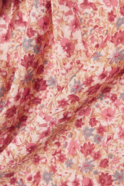 Shop Doen Jane Floral-print Cotton-blend Voile Blouse In Pink