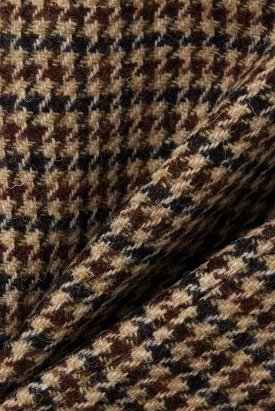 Shop Racil Hailey Houndstooth Wool-tweed Mini Dress In Brown