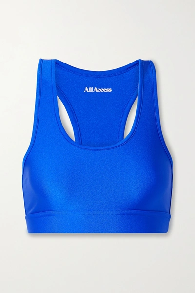 Shop All Access Front Row Stretch Sports Bra In Bright Blue