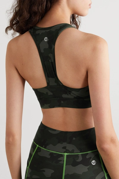 Shop All Access Front Row Stretch Sports Bra In Army Green