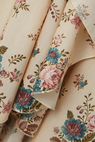 Shop Anna Mason Stella Floral-print Cotton-poplin Wrap Dress In Pastel Pink